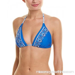 Cabana Life Womens Embroidered Bikini Top M Blue B07NK93YM7